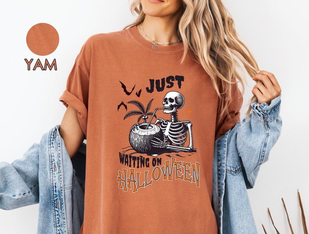 Summerween Comfort Colors   Shirt, Summer SkeletonTee, Halloween Skeleton Shirt