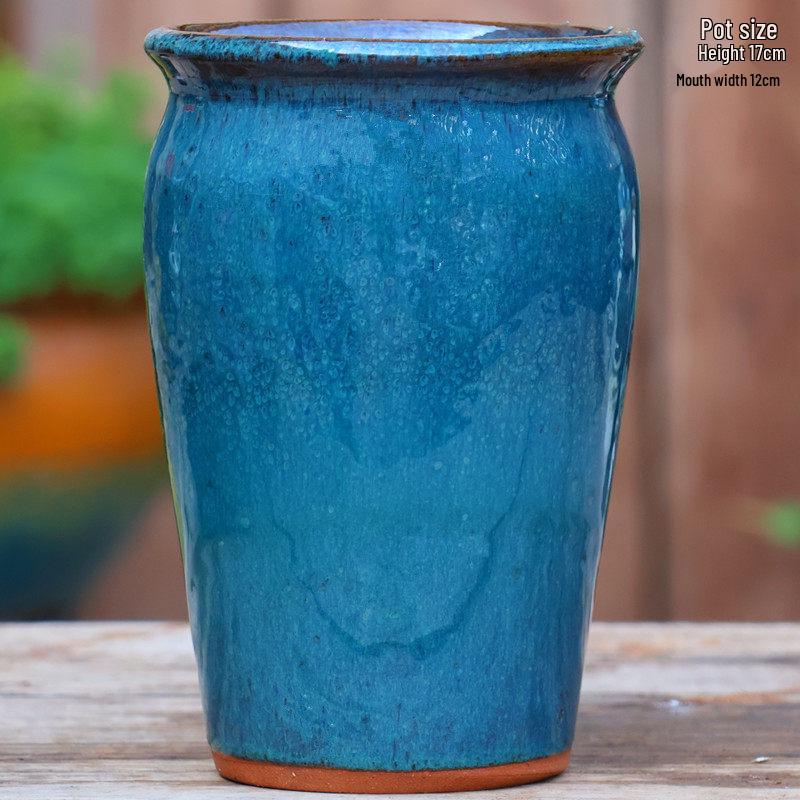 Handmade Coarse Ceramic Succulent Planter, Orchid Breathable Zisha Pot, Old Tree Design, Tall Rose Pot.