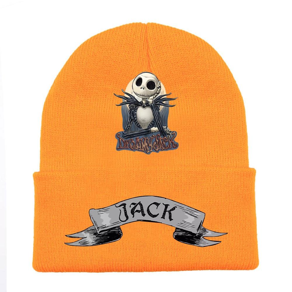 Jack Pumpkin Prince Knit Hat Colorful Halloween Print Unisex Winter Warm Cap