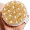 Body Brush Natural Boar Bristle Organic Dry Skin Body Brush Massager Bamboo Wet Back Shower Brushes Exfoliating Bathing Brush