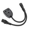 IEC320 C13  Female To C14 Male Cable 1 In 2 Out Waterproof Insulated PVC Housing IEC320 Y Splitter