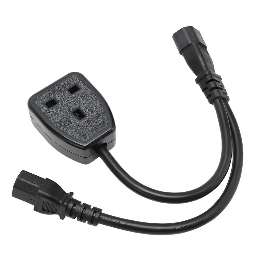 IEC320 C13  Female To C14 Male Cable 1 In 2 Out Waterproof Insulated PVC Housing IEC320 Y Splitter