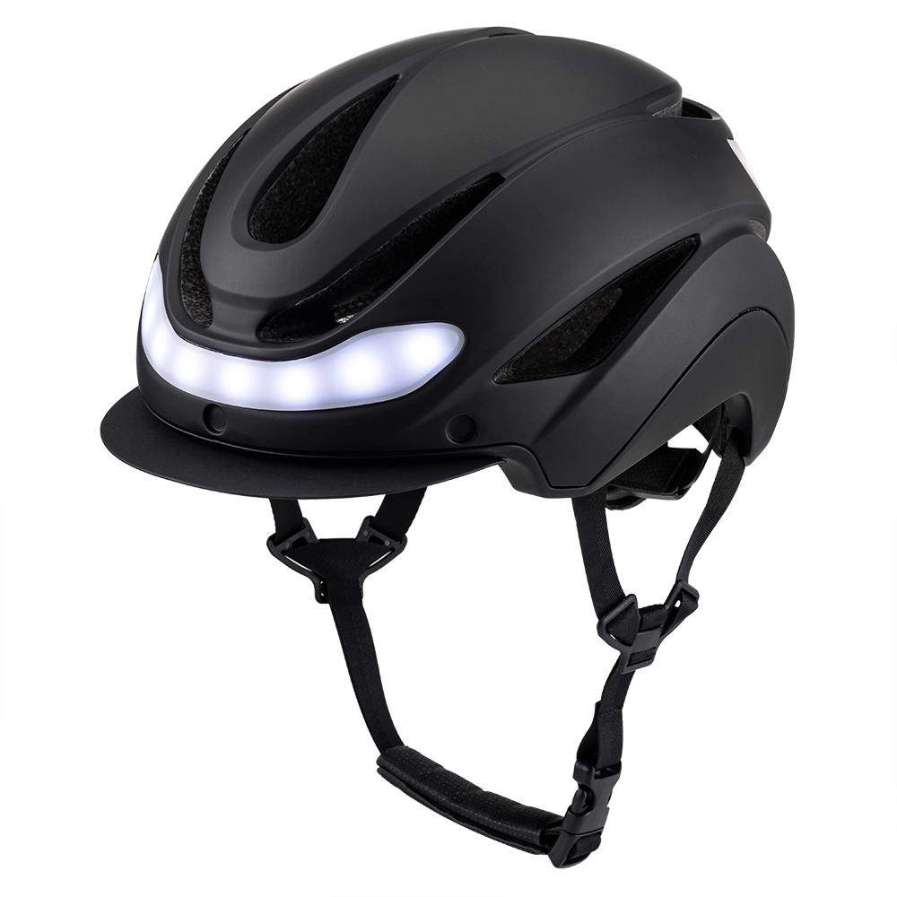 Smart Bike Helmet with Auto Brake Light LED Rechargeable Electric bicycle Helmet Rear Safety Light Lightweight Urban Road Helmet L чёрный