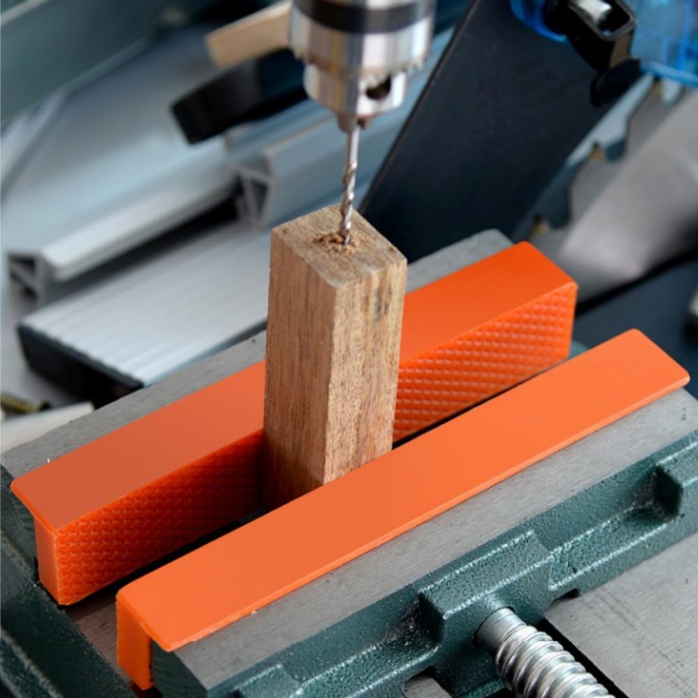 2Pcs 4/5/6 Inch Magnetic Soft Pad Jaw Plain Grooves Soft Nylon Bench Jaw Fixing Protection Pads For Metal Bench Machine Tools