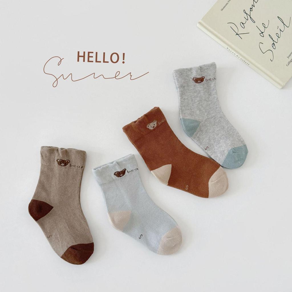 Дитячі осінні шкарпетки до середини гомілки з мультяшними горошками - Універсальний корейський стиль для хлопчиків та дівчаток