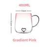 400mL 3D Love Gradient Transparent Glass Coffee Mug Milk Juice Couple Pair Cup Lady Office Afternoon Tea Party Drinkware