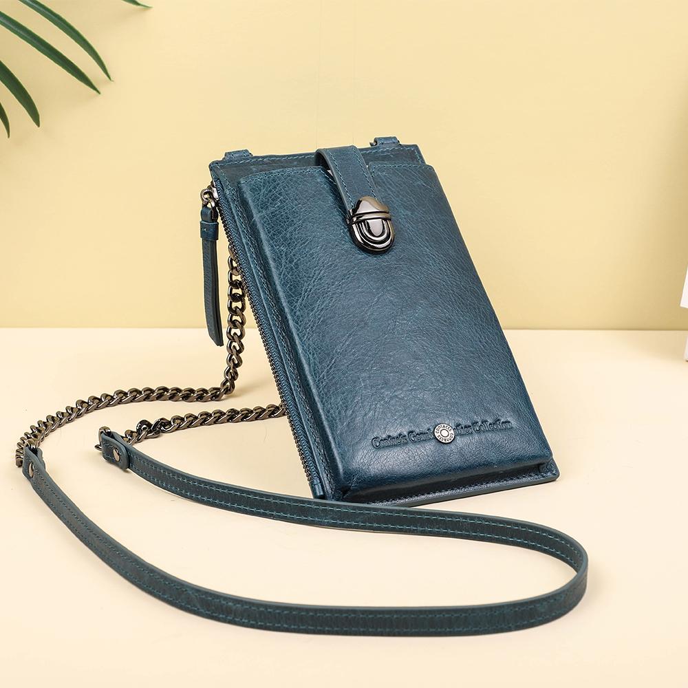 

Fashion Small Crossbody Phone Bag With Strap For Women Genuine Leather Cellphone Shoulder Messager Bag Card Holder Wallet Purse Genuine Leather синій