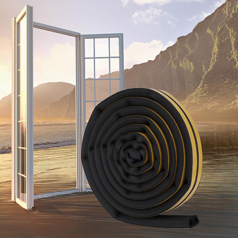 5 Meters 14*12mm Self Adhesive Door Window Sound Insulation Sealing Strip Anti Mosquito (Black)