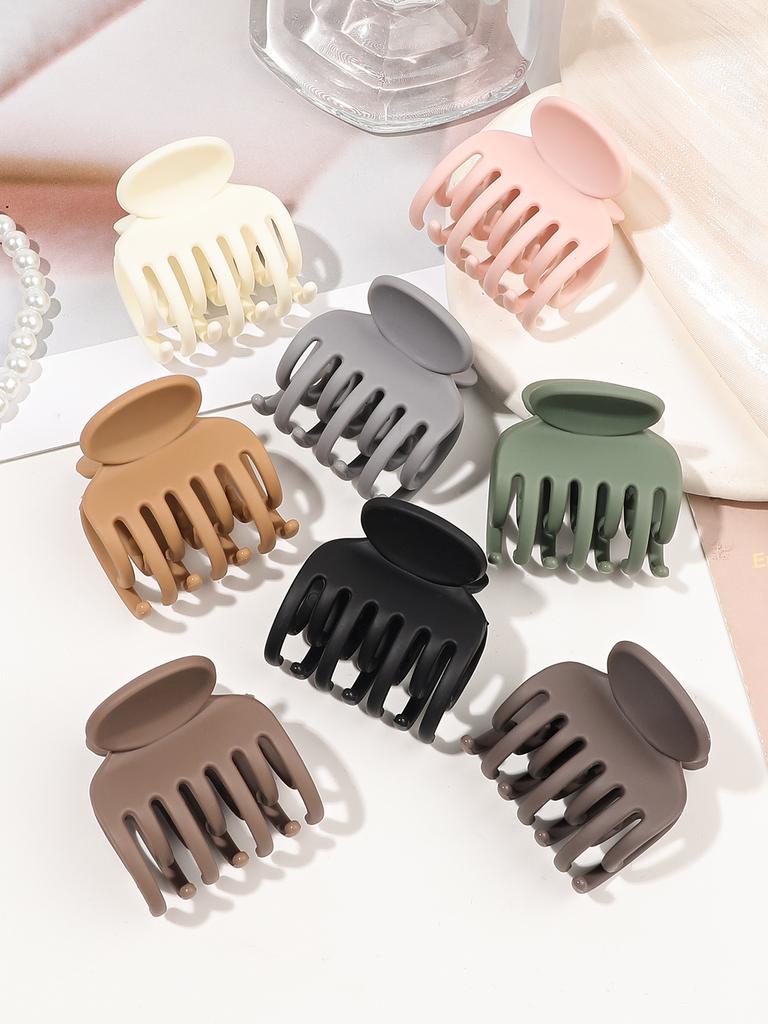 8Pcs Double Row Teeth Hair Clips Small Claw Clips for Thin Hair,1.7" Medium Matte Non-slip Short Hair Accessories for Women Girl