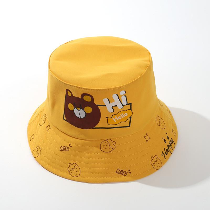 

Childrens Sun Hat With Wide Brim Cotton Sun Protection For Spring And Autumn жёлтый