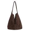 Large Capacity Women's Tote Bag Available Leopard Print or Solid Colors Soft Durable Comfortable Strap Daily Shoulder Bag
