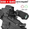 Tactical Airsoft G45 5X Magnifier 558 553 EXPS3 Red Dot Combo Scope Optics QD Mount Weaver Fit 20MM Rail Mount With Full Marking