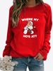 Women's Winter Printed Round Neck Comfortable Sports T-shirt Plus Size Casual Long Sleeve Tops Sweatshirt Printed Sweater Pullover