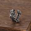 Gothic Black Lizard Opening Rings for Men Women Punk Hip Hop Metal Animal Adjustable Finger Ring Party Zircon Accessories