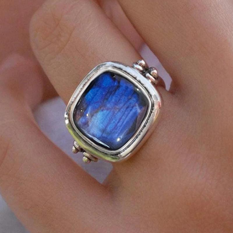

CAOSHI Vintage Square Finger Rings Special Interest Daily Wearable Accessories Versatile Design Hip Hop Party Jewelry for Women 6