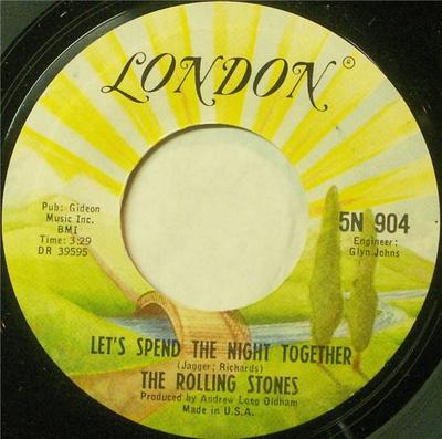 7inch Record ROLLING STONES - Let's Spend The Night Together / Ru 5N904 London Records 1978 UK Rock Used