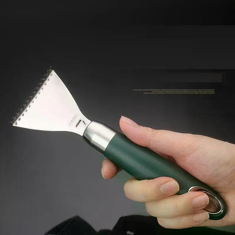 Fish Skin Peeler Stainless Steel Fish Scale Scraper Non-Slip ABS Handle Portable Kitchen Accessories Serrated Skin Scraping