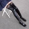 Xxl Plus Size Faux Latex Boots Hot Pole Dance Clubwear Gothic Punk Pu Leather Thigh High Stockings Women Sexy Cosplay Costumes