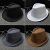 Unisex British Style Plain Weave Fedora - Solid Color Panama Sun Hat