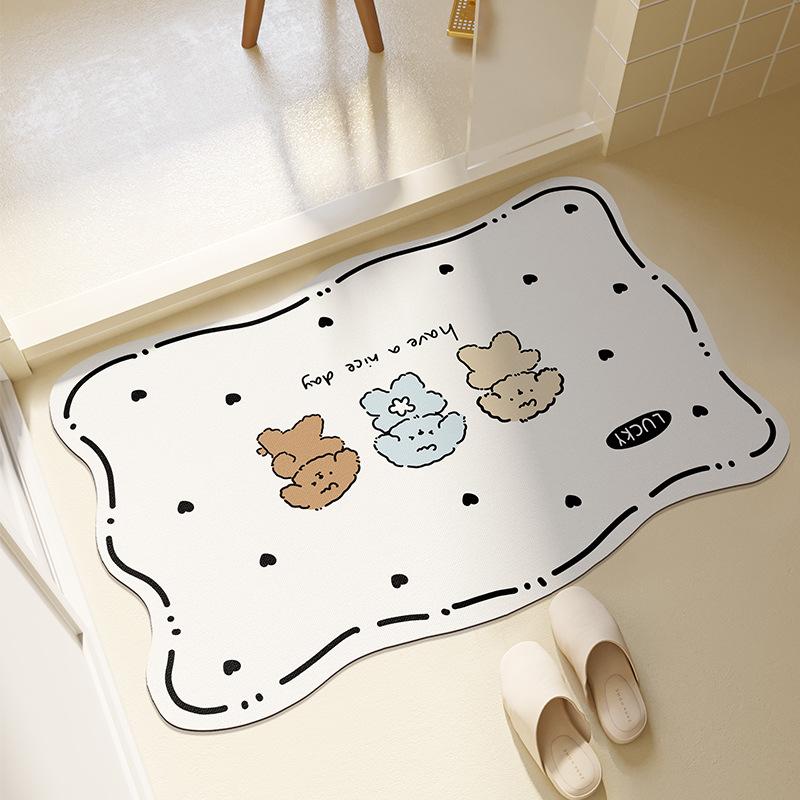 

Мультипликационный диатомовый грязевой водопоглощающий коврик, быстросохнущий коврик для пола в ванной, туалет, туалет, ванная комната, дверь в ванную, противоскользящий коврик для ног 40*60cm