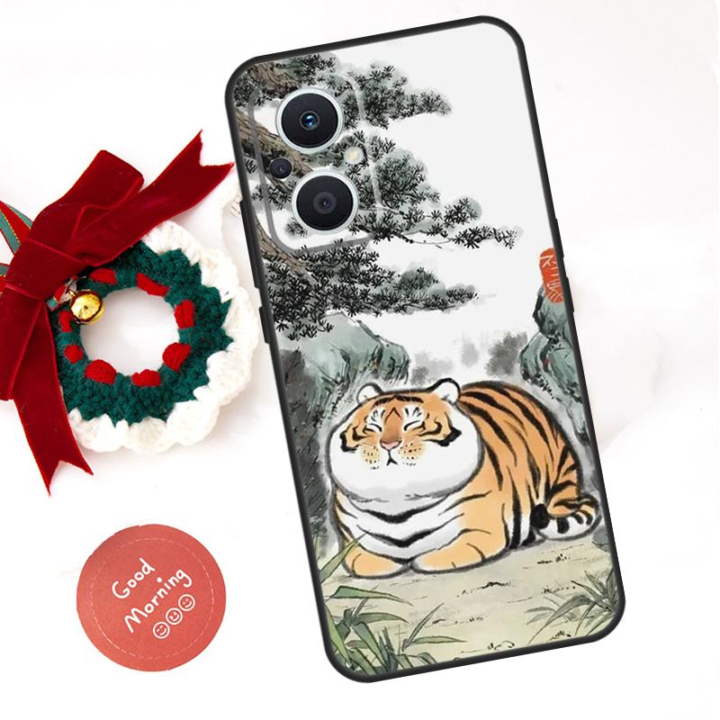 

Мультяшный Толстый Тигр Чехол Для OPPO Reno 10 11 12 13 14 Pro 11F 12F 13F 14F 7 8 Lite Чехол OPPO Find X8 X6 X9 Pro OPPO Reno8 Pro