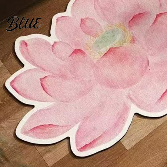 Fast-drying Sink Mat Absorbent Safety Earth Bathroom Floor Diatomaceous Lotus Leaf Rug Non-Slip Flower