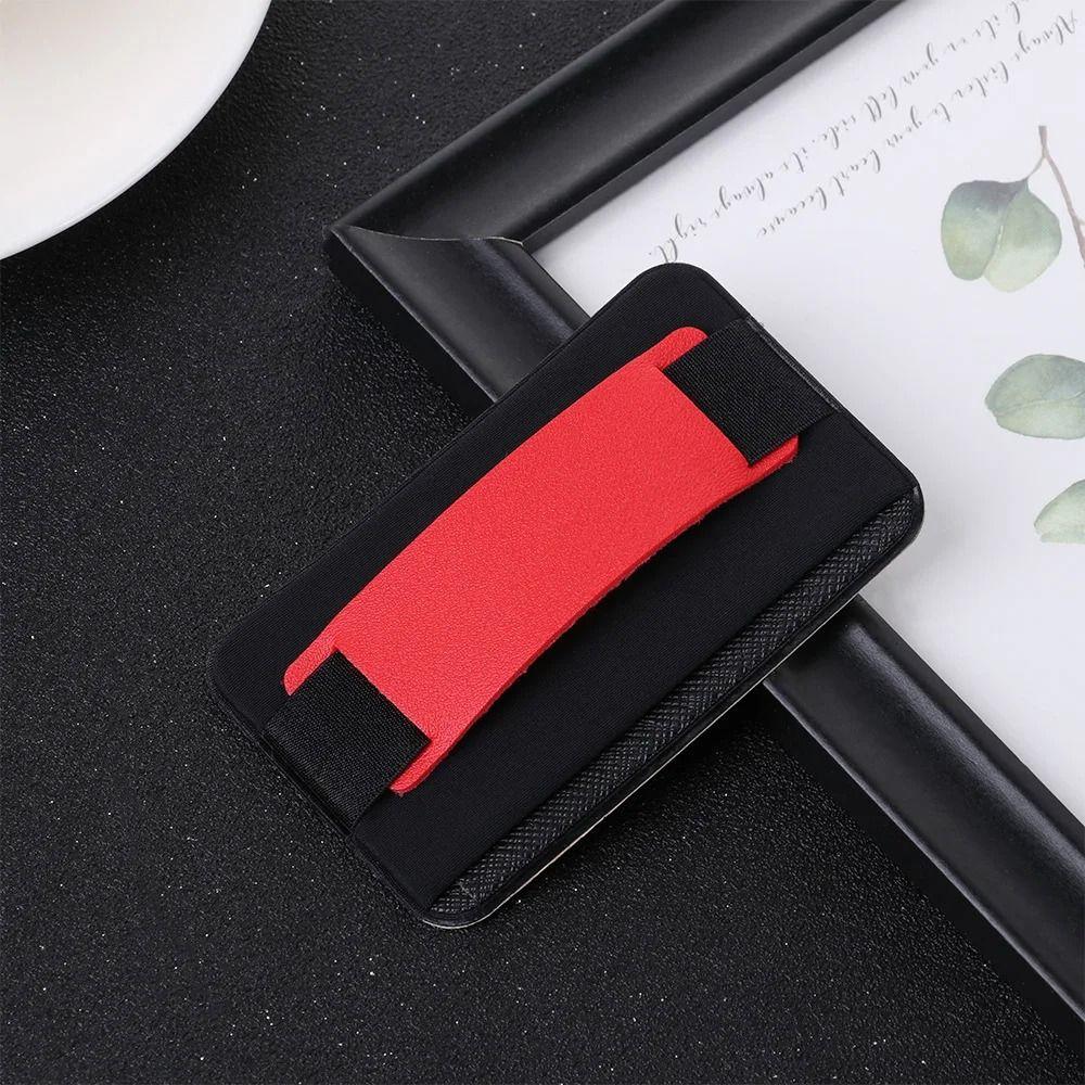Adhesive Sticker Cell Phone Wallet Case Credit ID Elastic Stretch Phone Card Holder PU Leather Back Cover Cellphone Pocket