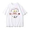 Smile Cars McQueen Unisex T-shirt Gift for Couple Cotton Tops Tees Short Sleeve Clothing Streetwear Oversized Unisex