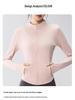 Full-Zip Yoga Suit with Pockets: Slimming Long Sleeve Top for Running & Fitness