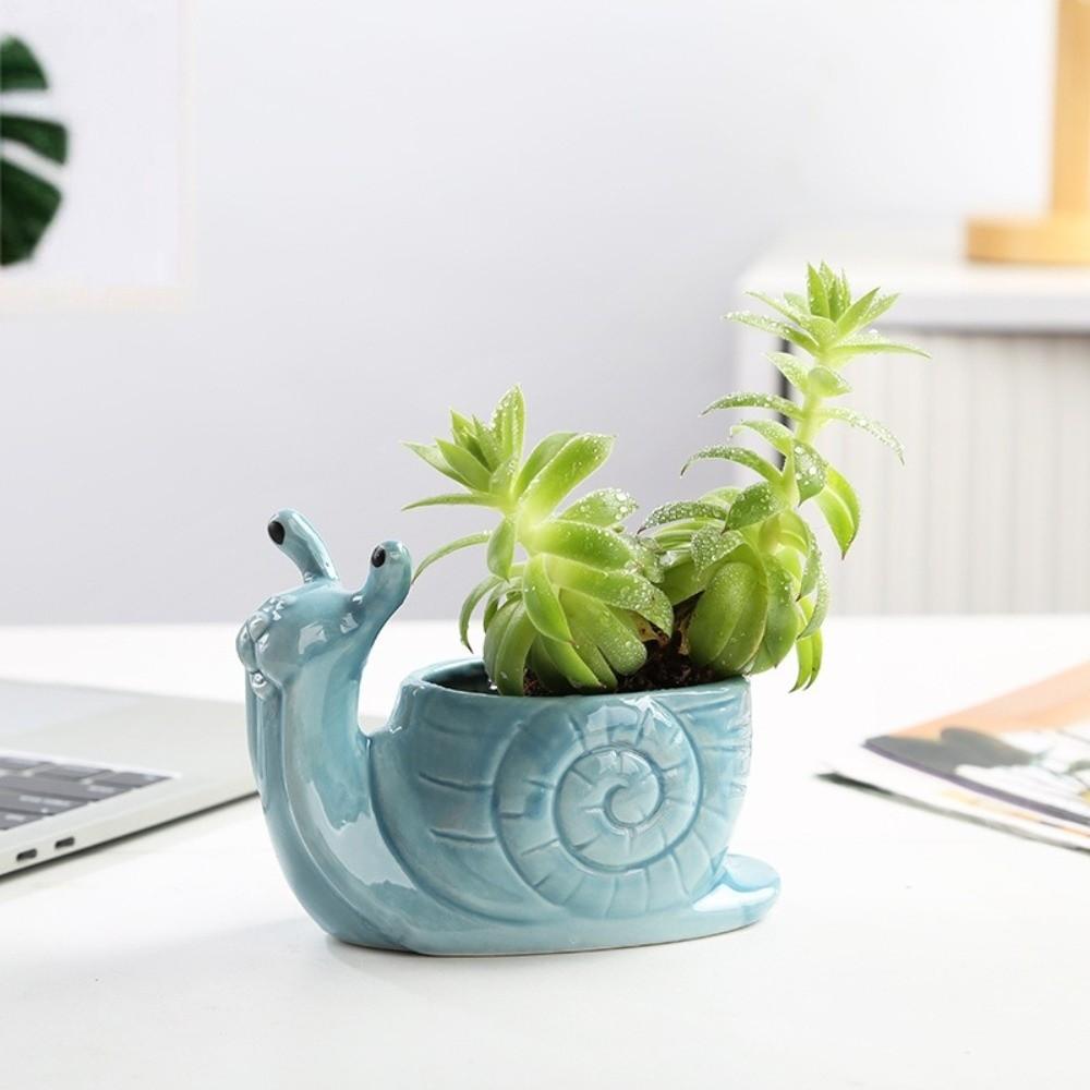 Container Slakvorm Keramische Bloempot Opbergdoos Decoratie Potplant Ornamenten Vaas Huis Kantoor Decor