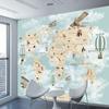 Cartoon World Map Murals Kids Balloon Wallpapers For Living Room Nursery Wall Papers Home Decor
