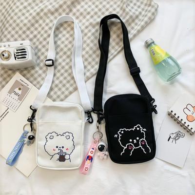 Cute Mini Canvas Handbags Women's Bag Small Cloth Shoulder Crossbody Bags for Women Ladies Purse Cell Phone Bag