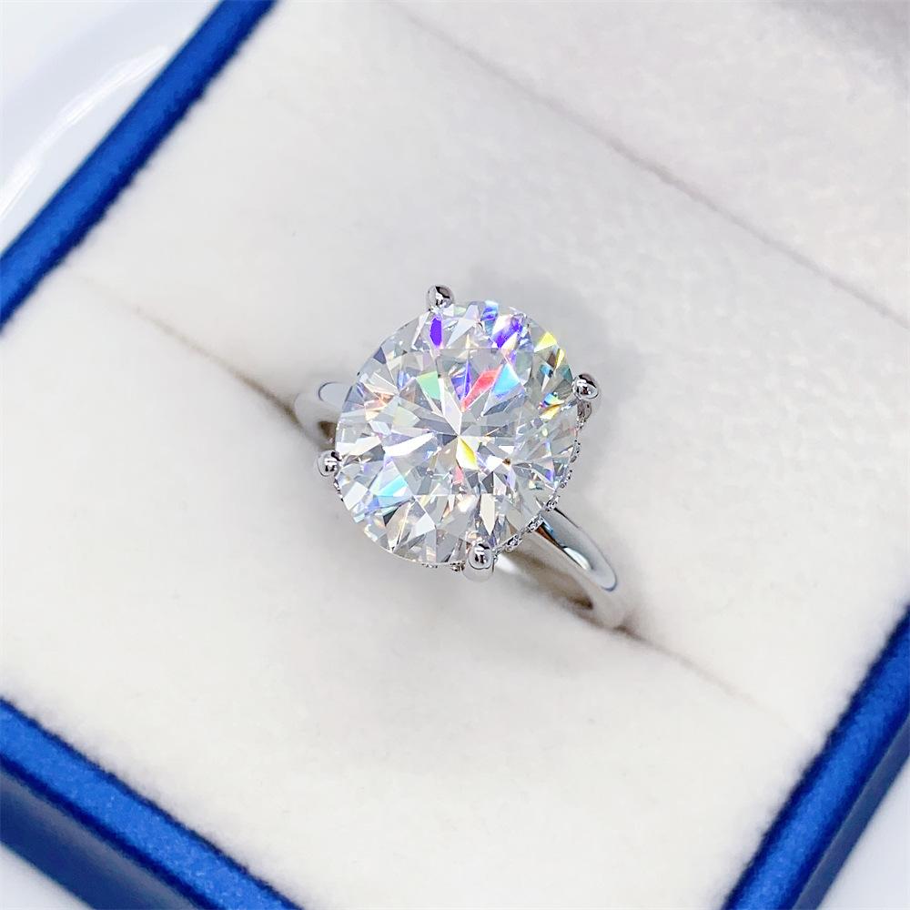 Marstone 1-3CT Moissanite Diamond D VVS1 Oval Women's Ring 925 Sliver 18k White Gold Engagement Rings Top Quialty Rings for Women