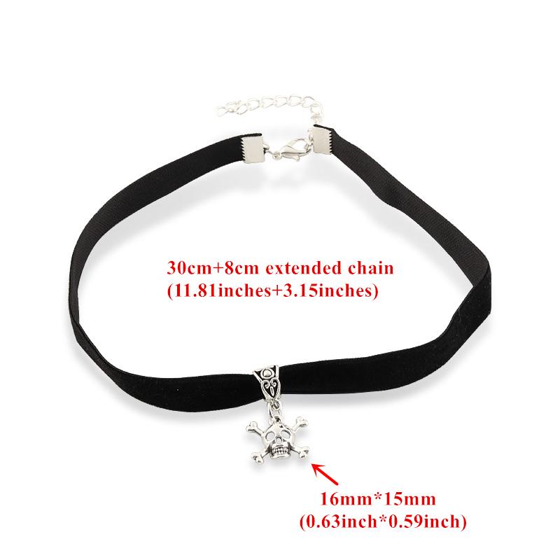 Fashion Vintage Skeleton Charms Choker Necklace Black Skull Chokers Gothic Jewelry Gifts