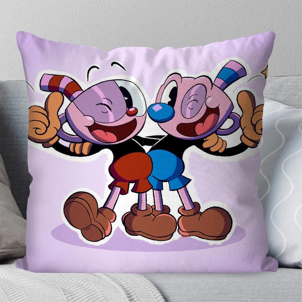 C-Cuperhead Animated Adventure Game Pillow Case Square Pillow Bedroom Sofa Leisure Comfort Car Living Room Home Decoration 40X40