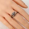 Wing Adjustable Couple Rings Gothic Open Jewelry Sturdy Alloy Romance Matching Accessory
