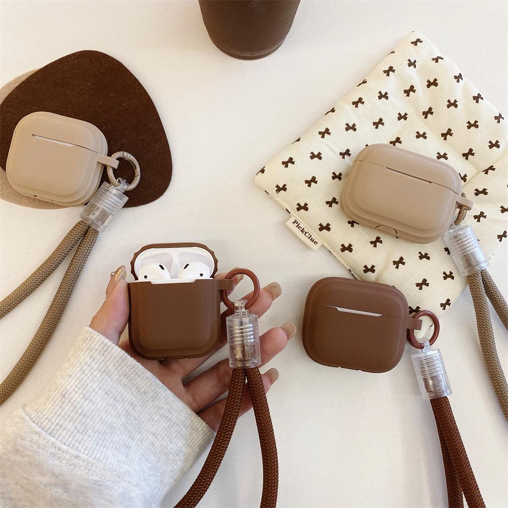 Simple solid color hand rope for AirPods pro1 generation protective cover 1 generation pro1 generation apple bluetooth headset case