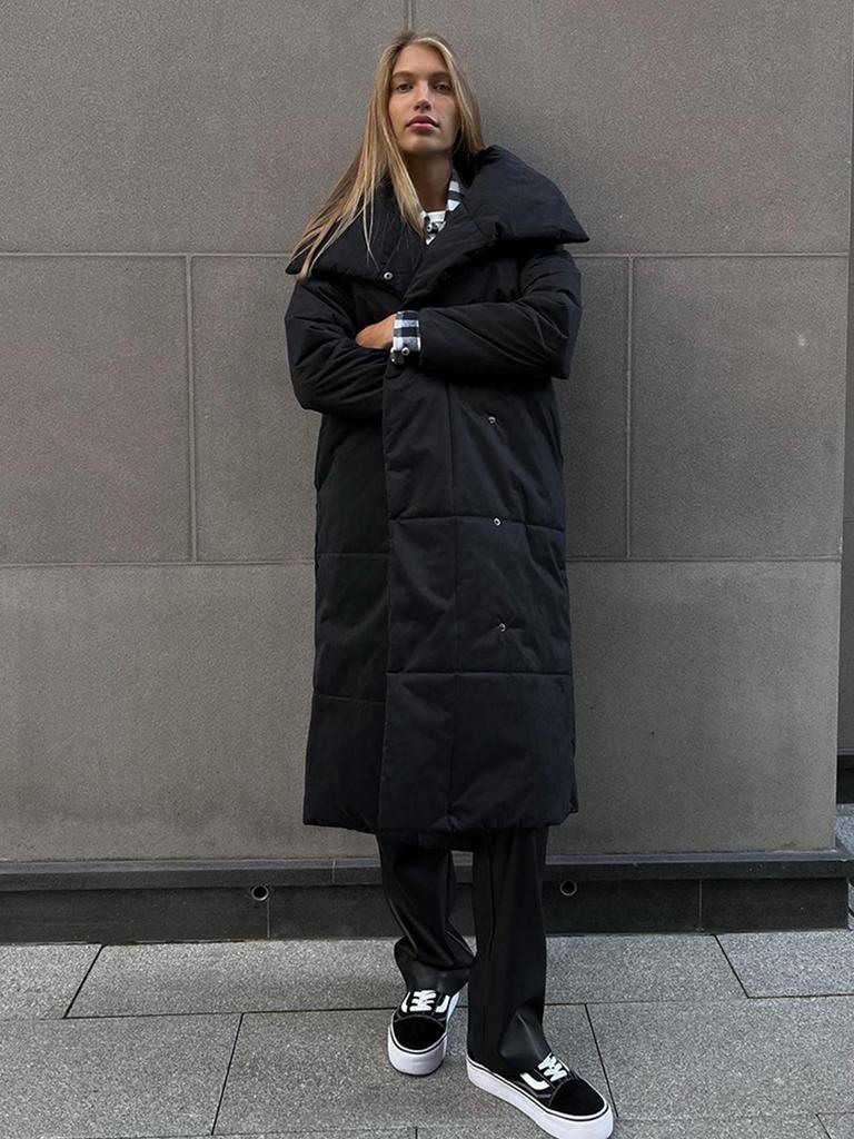 Women Loose Quilted Jackets Parkas Winter Coats Oversized Warm Long Belt Puffer Jackets Ladies Cotton Padded Jacket
