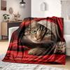 1Pc Cartoon Print Flannel Blanket, High Quality Comfortable for All Seasons, Home Decor, Warmth and Comfort, Perfect for Christmas Birthday Gift