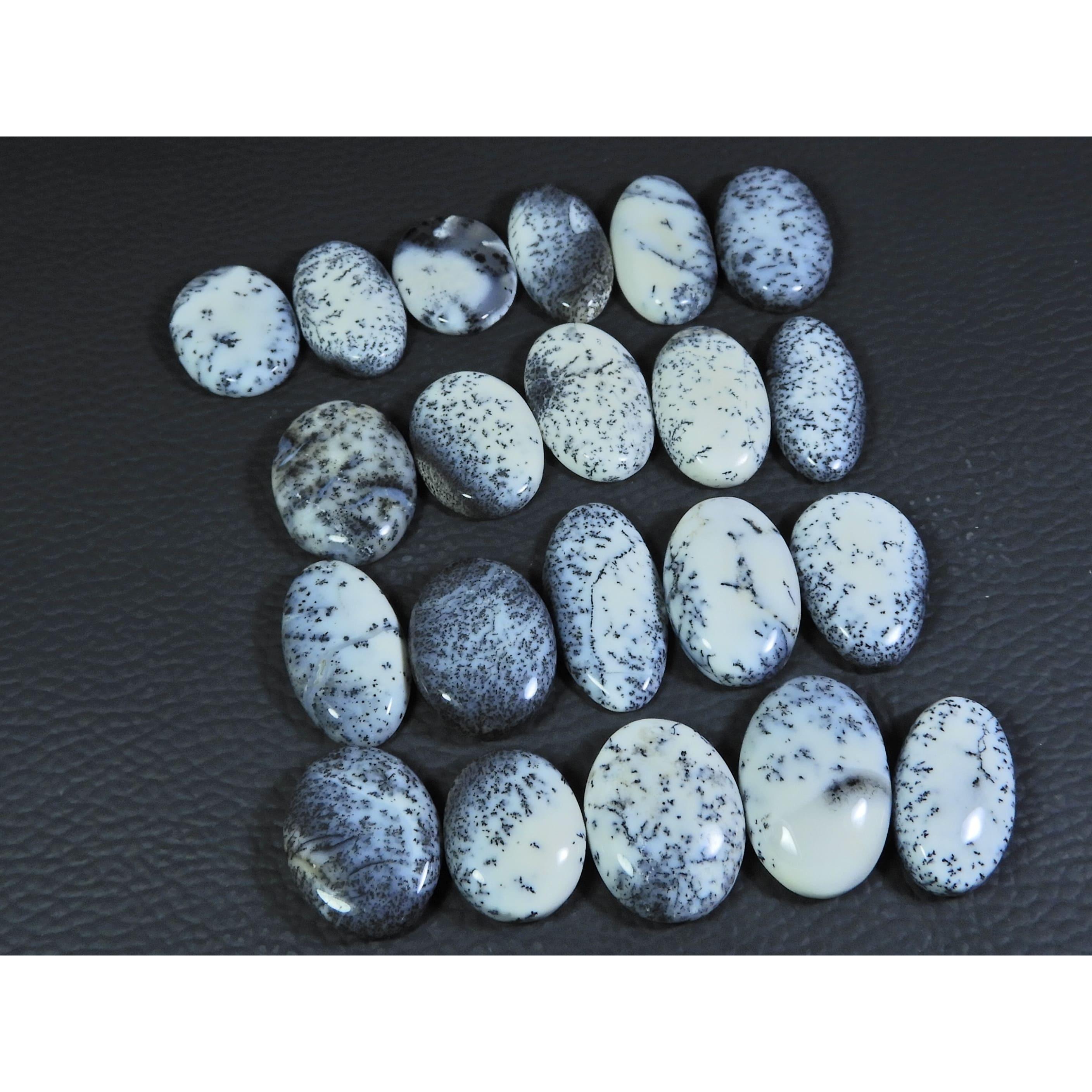 

274Cts. Натуральный Дендритовый Опал Кабошон Груша Рассыпной Драгоценный Камень Лот 21 шт. A-786