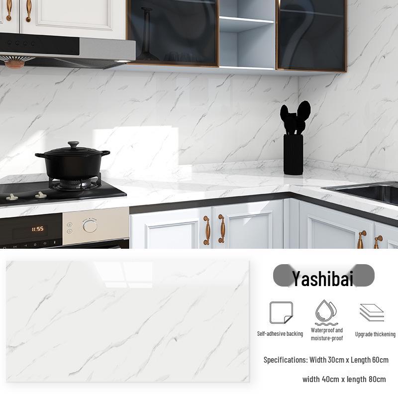 Imitation Marble Waterproof Self-Adhesive Wall Sticker for Kitchen and Bathroom Renovation