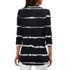 Women's Fashionable Casual Lapel T-Shirt With Striped Patchwork Print Seven Quarter Sleeve Top