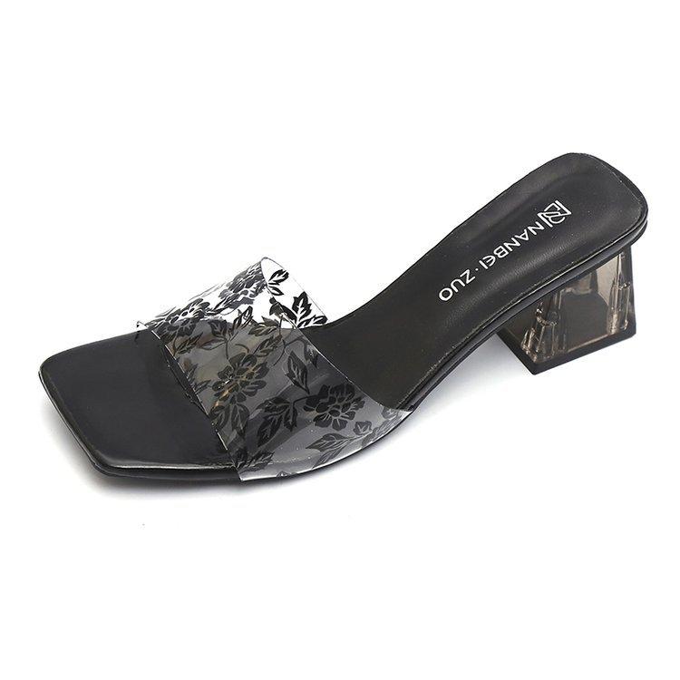 

[Youshilai] 2025 summer new transparent fashion cool slippers versatile outer wear casual one-word slippers 35