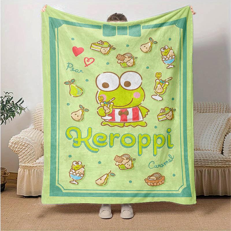 

1pc Keroppi s Sweet Adventure Blanket, Soft and Warm Home Decorative Throw Blanket for All Seasons, Living Room, Travel, Camping, Car Blankets, Beach, 130x150cm