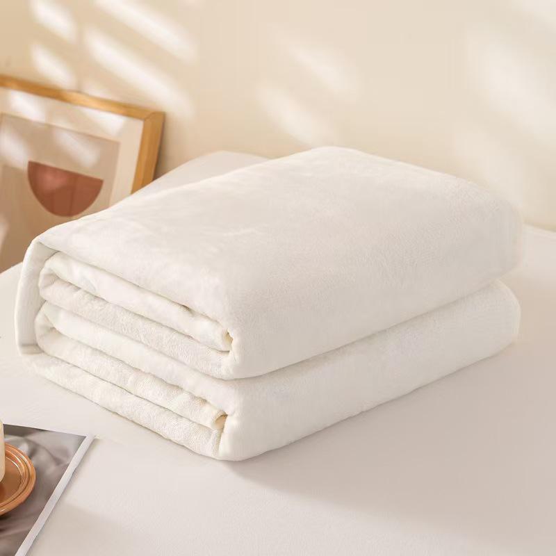 Coperta in Flanella Peluche Monocolore - Caldo Lenzuolo in Pile Corallo e Coperta per Pisolino