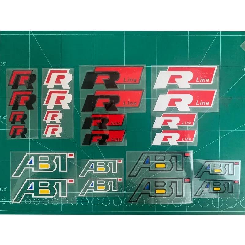 For Volkswagen VW Valve Stems Caps 4Pcs Car Brake Caliper Wheel Decals Brake Sticker For Volkswagen VW Rline R Line ABT Logo Polo Passat Golf Bora zs7