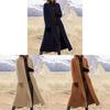 Vintage Womens Wool Coat With Scarf Collar For Winter Casual Wear