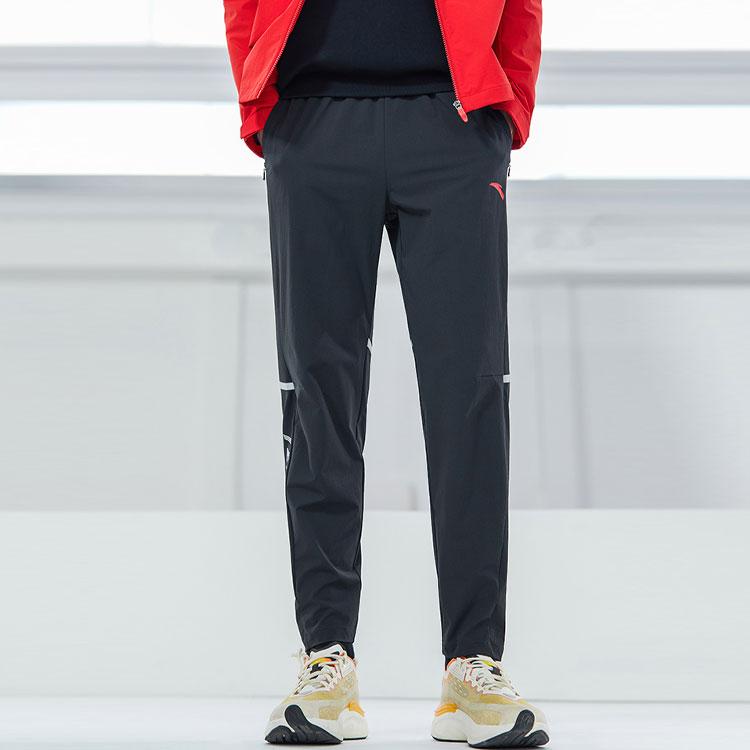 Anta Straight Leg Loose Woven Pants Men Bottoms Black 952217506-3