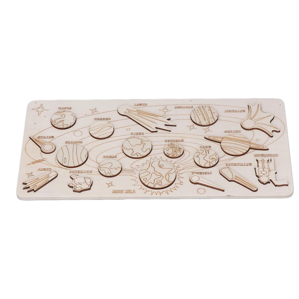 Wooden Solar System Assembling Matching Toy Astronomy Science Educational   Toy for Kids