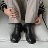 Patent Leather Platform Mules Men Half Shoes For Man Slippers Thick Bottom Backless Casual Shoes Semi-Drag Loafers Male Slides
